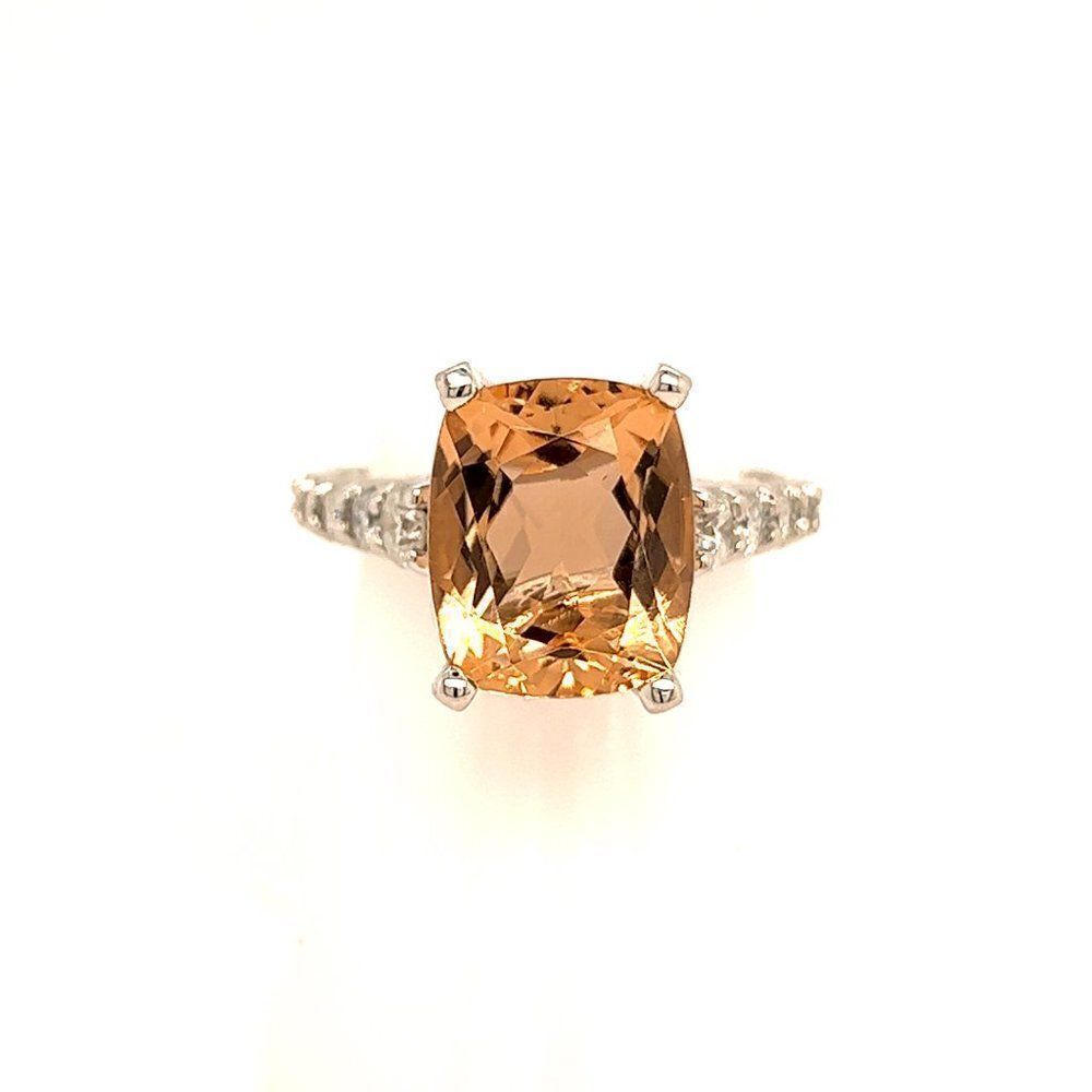 Natural Morganite Diamond Ring Size 6.25 14kGold 4.26TCW Certified $6,950 215089
